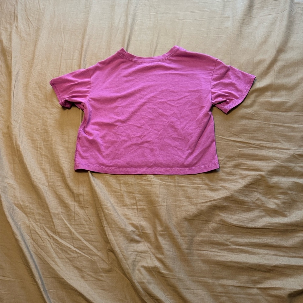 Hanna Andersson Pink Cropped Short Sleeve Tee - Size 6-7